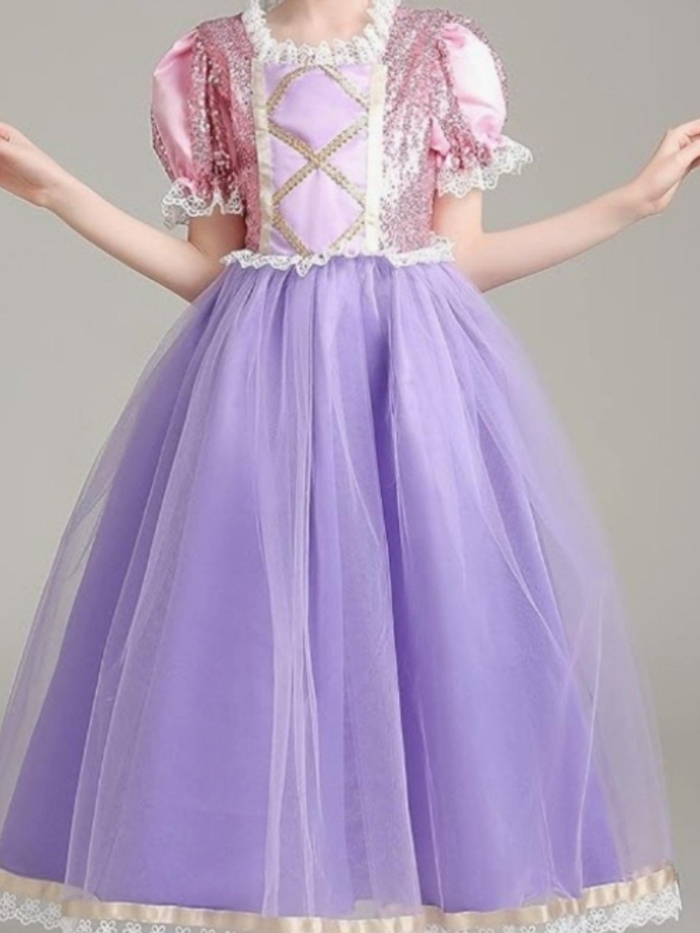 Rapunzel Kids Purple Princess Tulle Costume Dress - Brand New